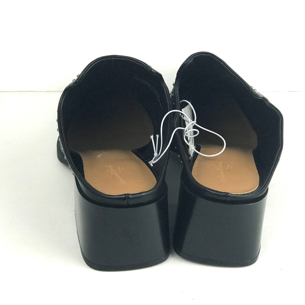 Black Crista Studded Pointed Toe Heeled Mules - Picture 6 of 8